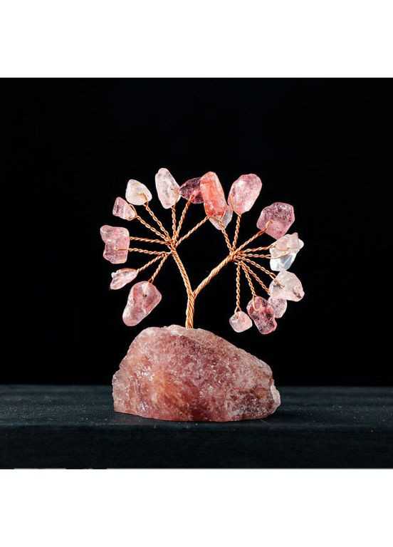 Дерево счастья на камне Клубничный кварц No Brand (356775458)