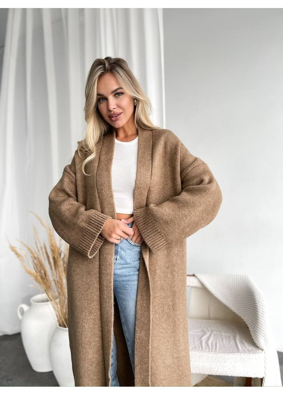 Бежевый демисезонный кардиган No Brand