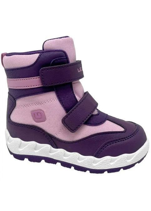 Фиолетовые спортивные, повседневные зимние стильные зимние фиолетово-розовые ботинки для девочки с утеплителем Lewro