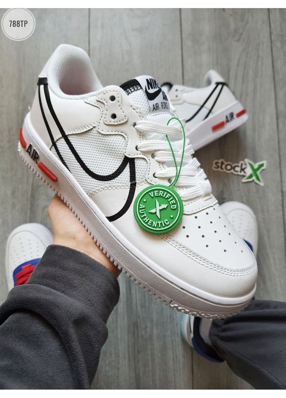 Комбіновані Осінні кросівки чоловічі nike air force 1 react найк аір форс 1 преміум No Brand