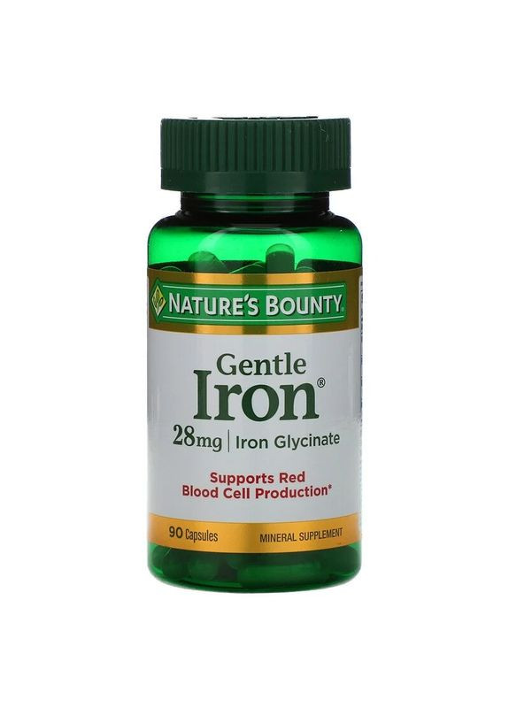 , Железо, 28 мг, Gentle Iron, 90 капсул Nature's Bounty (265229768)