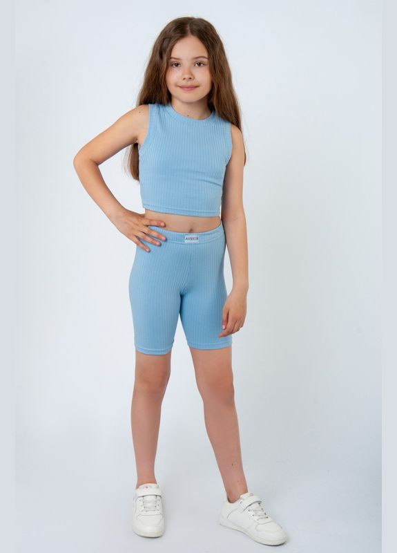 Голубой комплект для девочек 04-2777-149 146 см светло-серый Авекстекс