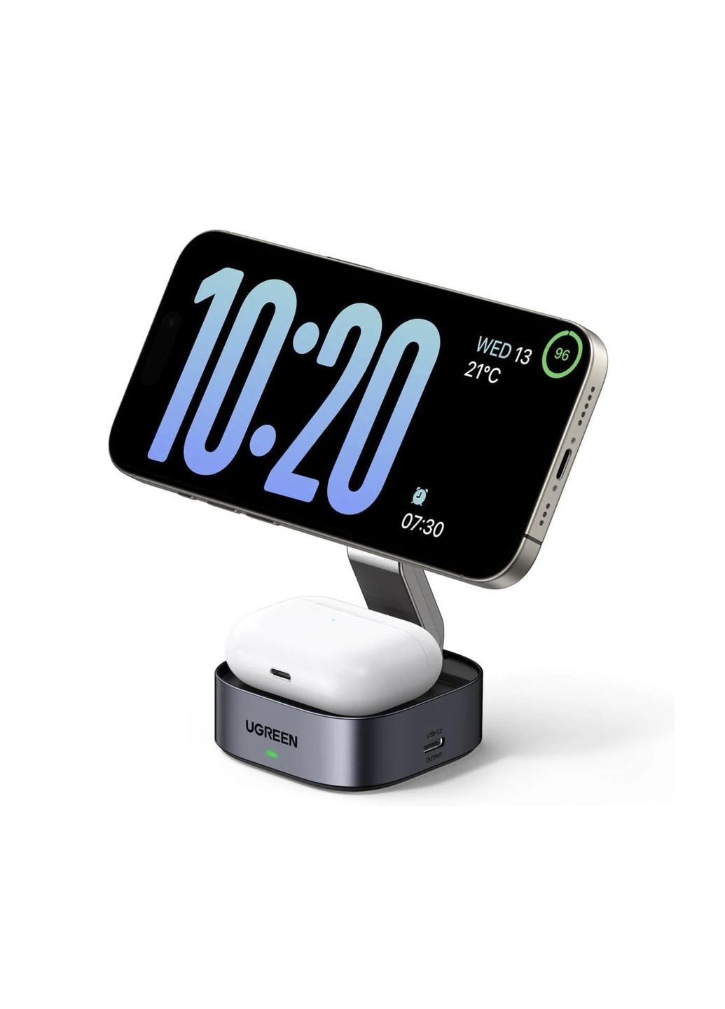 Бездротовий магнітний зарядний пристрій W526 MagSafe Qi 20 Вт для декількох пристроїв портативний супермагнетизм Ugreen (365860090)