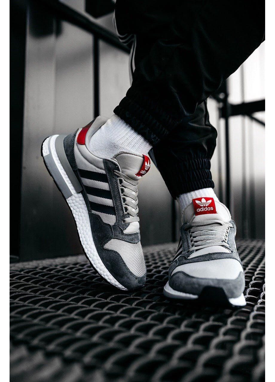 Серые демисезонные кроссовки мужские adidas zx 500 rm grey four адидас zx 500 No Brand