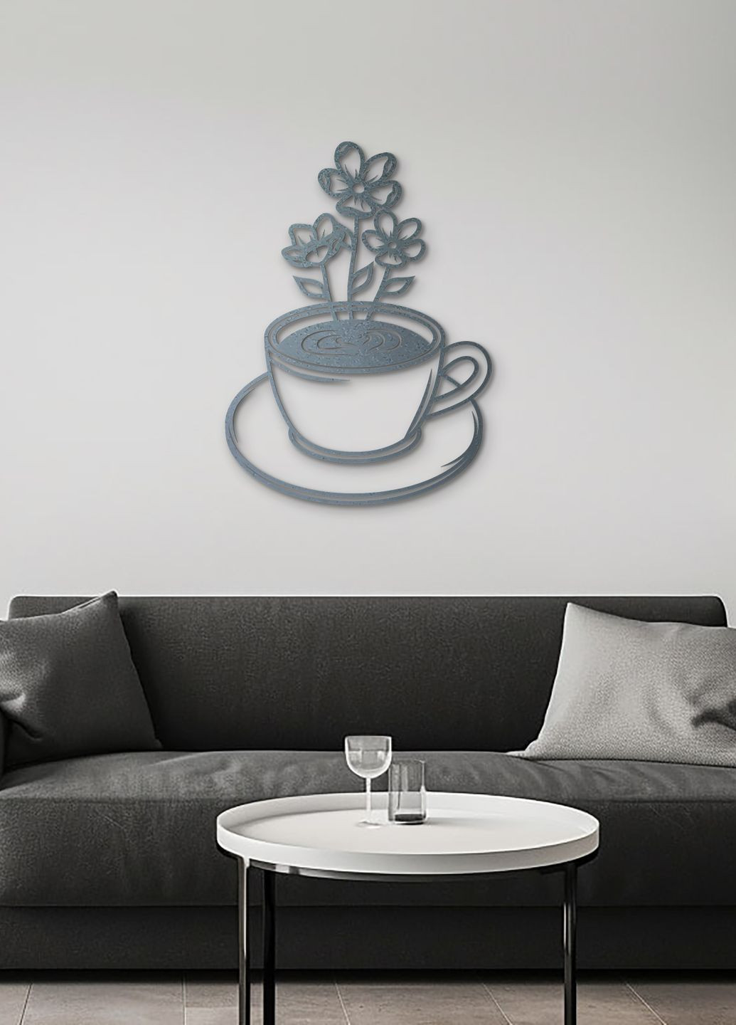 Сучасна картина на кухню, декоративне панно з дерева "Ромашковий чай", стиль лофт 30х23 см Woodyard (292013746)