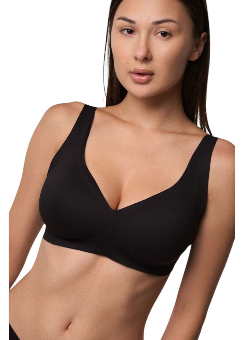Чорний бюстгальтер-топ безшовний бавовняний l1529a mila Luna бавовна