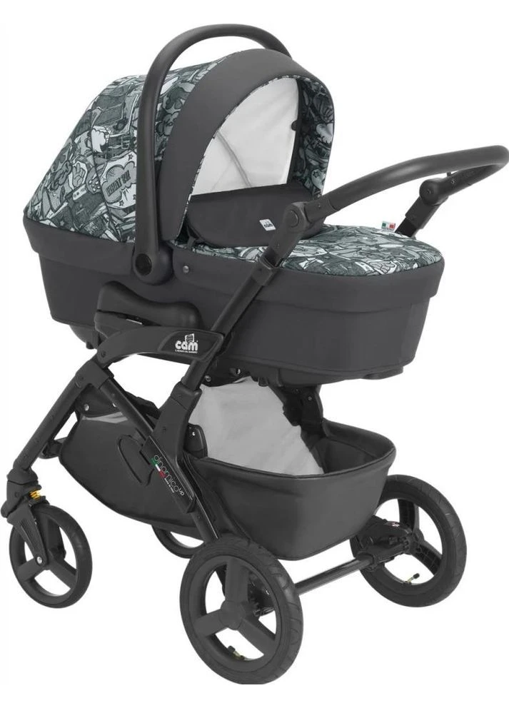 Коляска 2 в 1 Dinamico Up Smart біло-сіре графіті (897010/819) CAM (394401081)