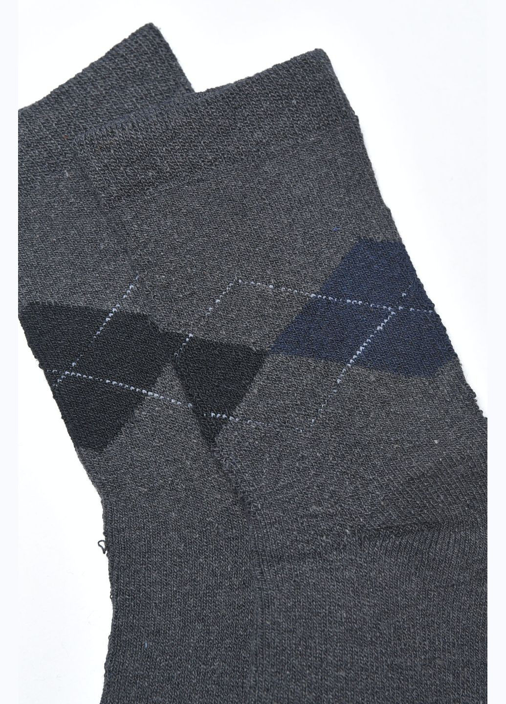 Темно-сірі шкарпетки чоловічі махрові темно-сірого кольору Let's Shop однотонні (305741651)