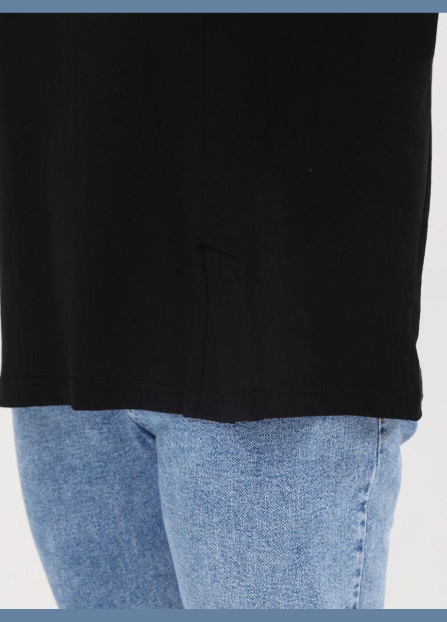 Футболка жіноча чорна широка з написом Whitney Свободная - (332980413)