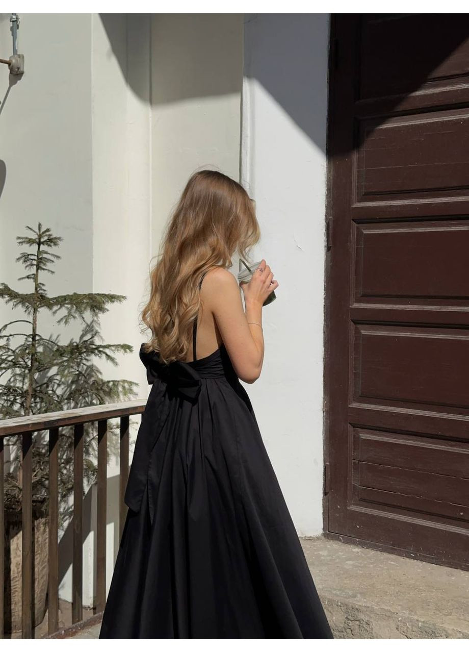 Чорна святковий, вечірня жіноча сукня кльош No Brand однотонна