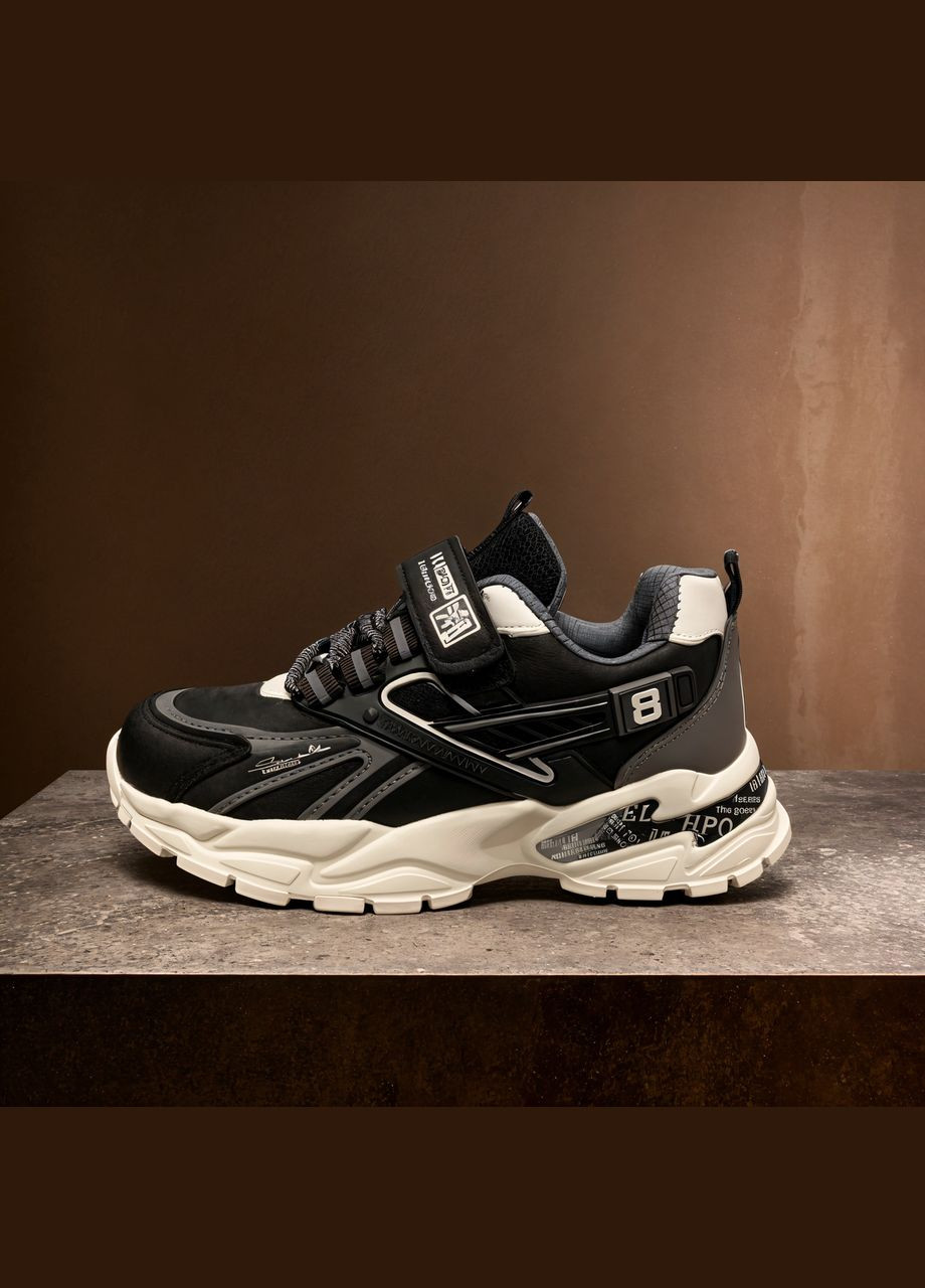 Чорні осінні дитячі кросівки для дівчинки і хлопчика 1193 чорні BBT