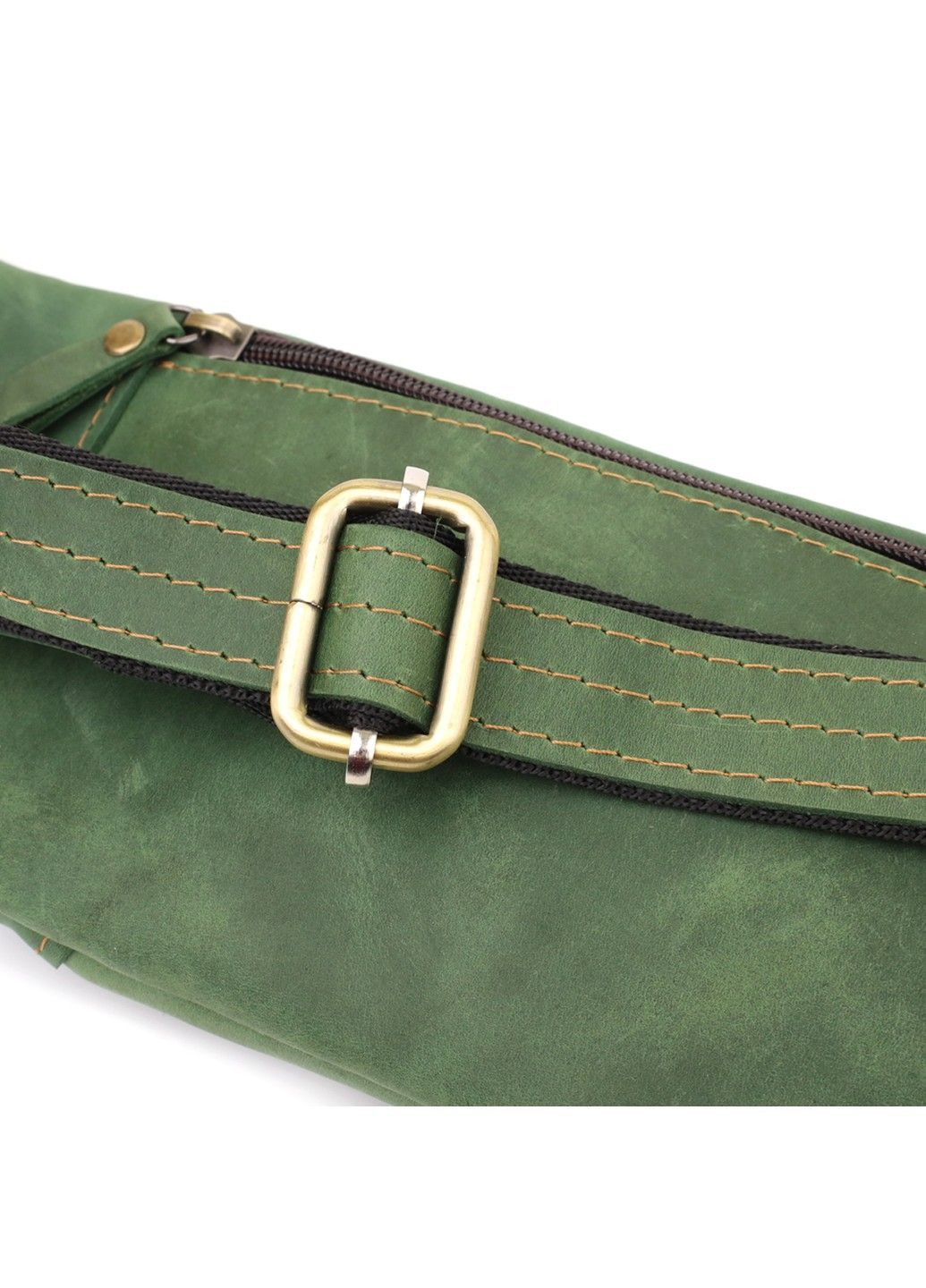 Модна сумка-бананка для чоловіків з натуральної vintage шкіри 23124 Зелений Shvigel (335081591)