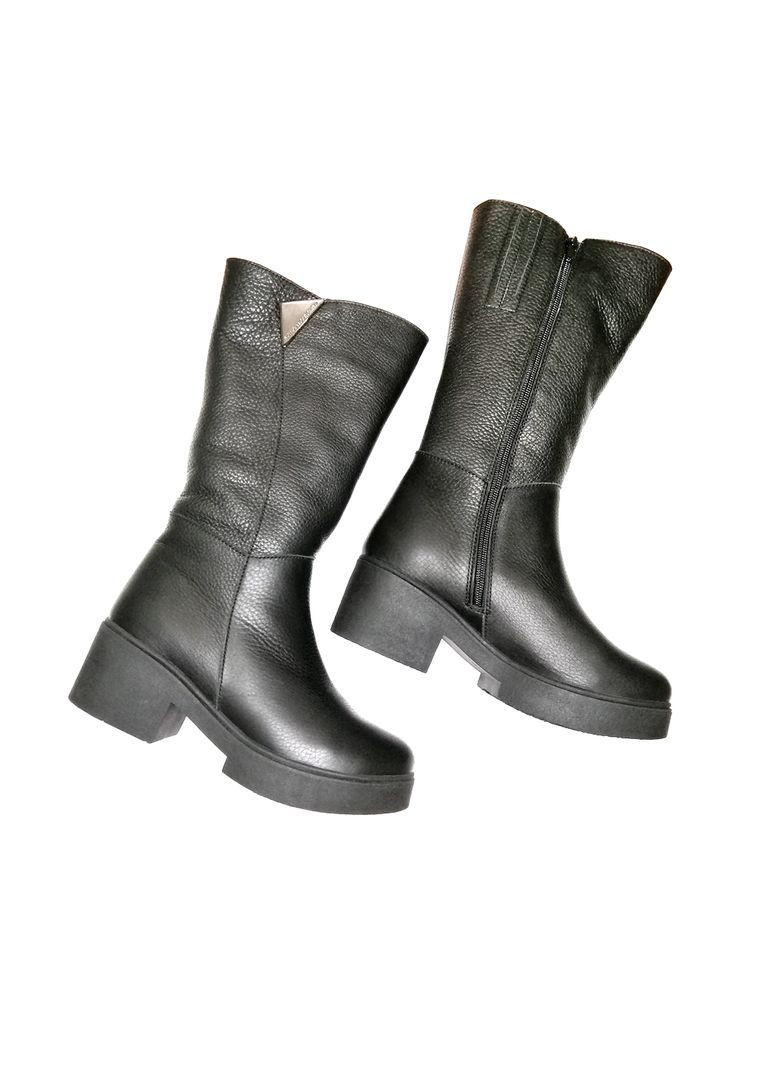 Черные зимние полусапожки женские черные зимние из натуральной кожи. Fashion