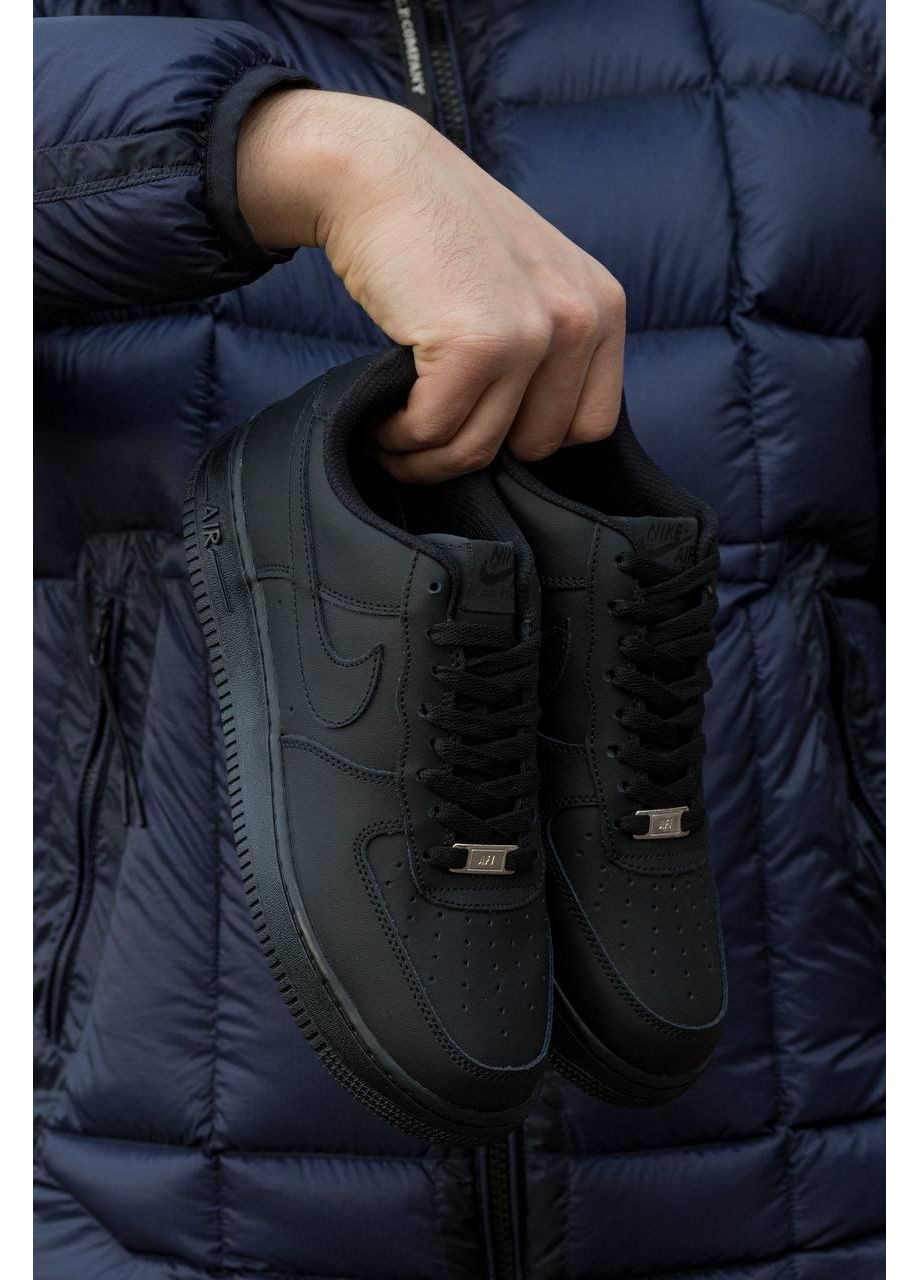 Чорні Осінні чоловічі кросівки Nike Air Force 1 Low 07 Premium Black CW2288 Найк Аір Форс 1