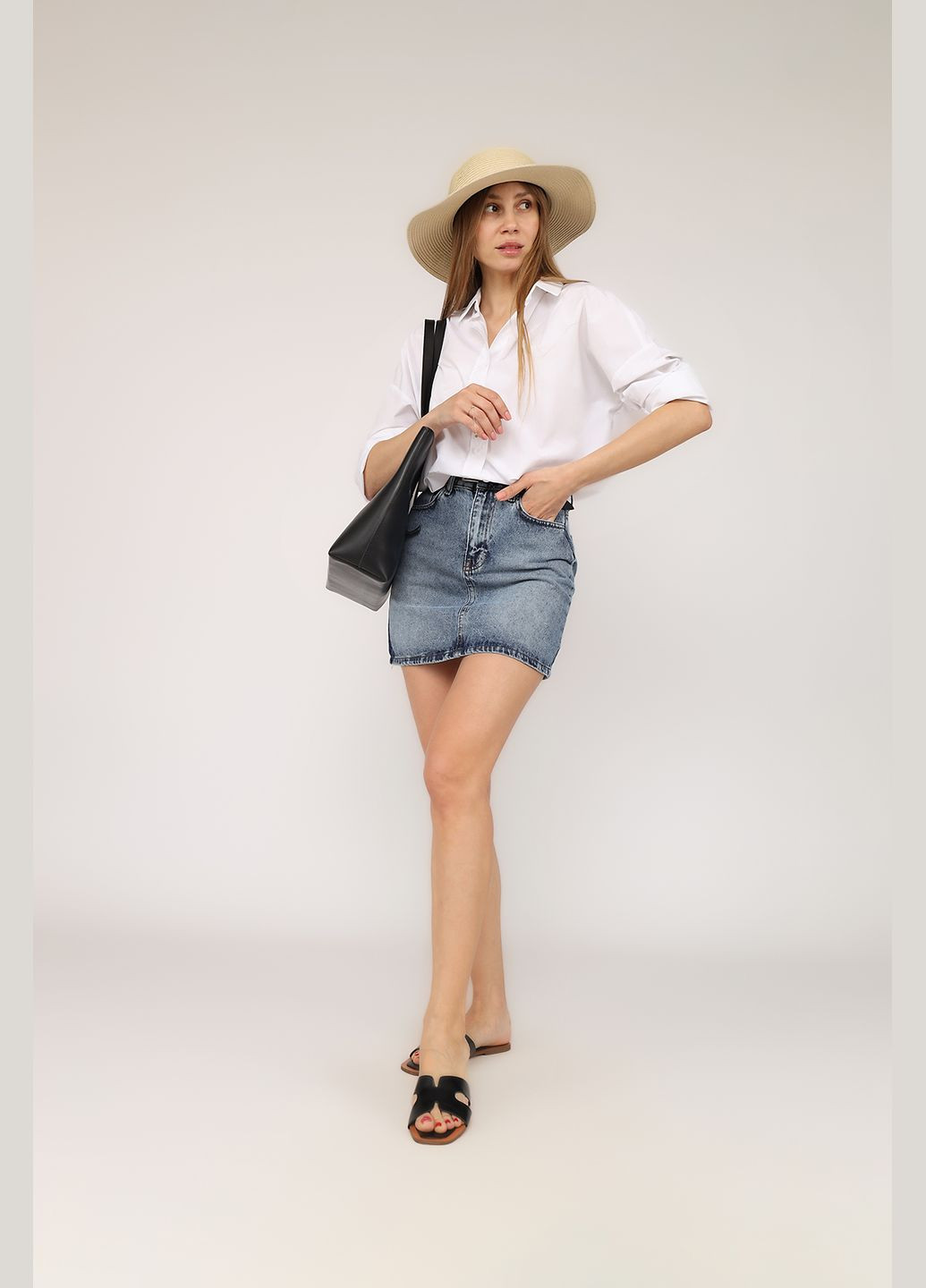 Голубая юбка трапеция, женская цвет голубой cb-00272544 Best Jeans