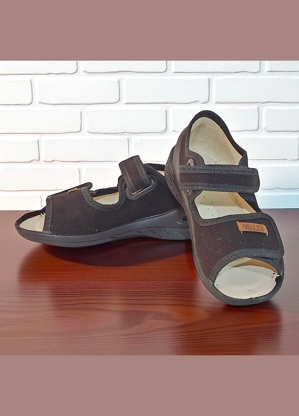 Ортопедичні відкриті тапочки капчики текстильні босоніжки на липучках валді Адам Waldi (345647863)