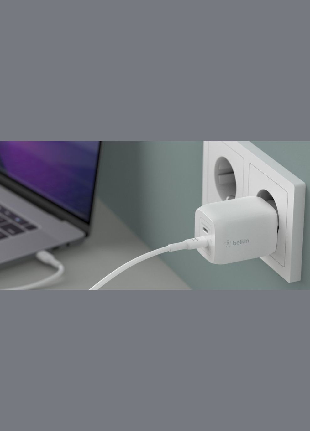 Мережевий ЗП Home Charger 65W GAN PD PPS Dual USB-С - USB-С 2m Belkin (319145804)