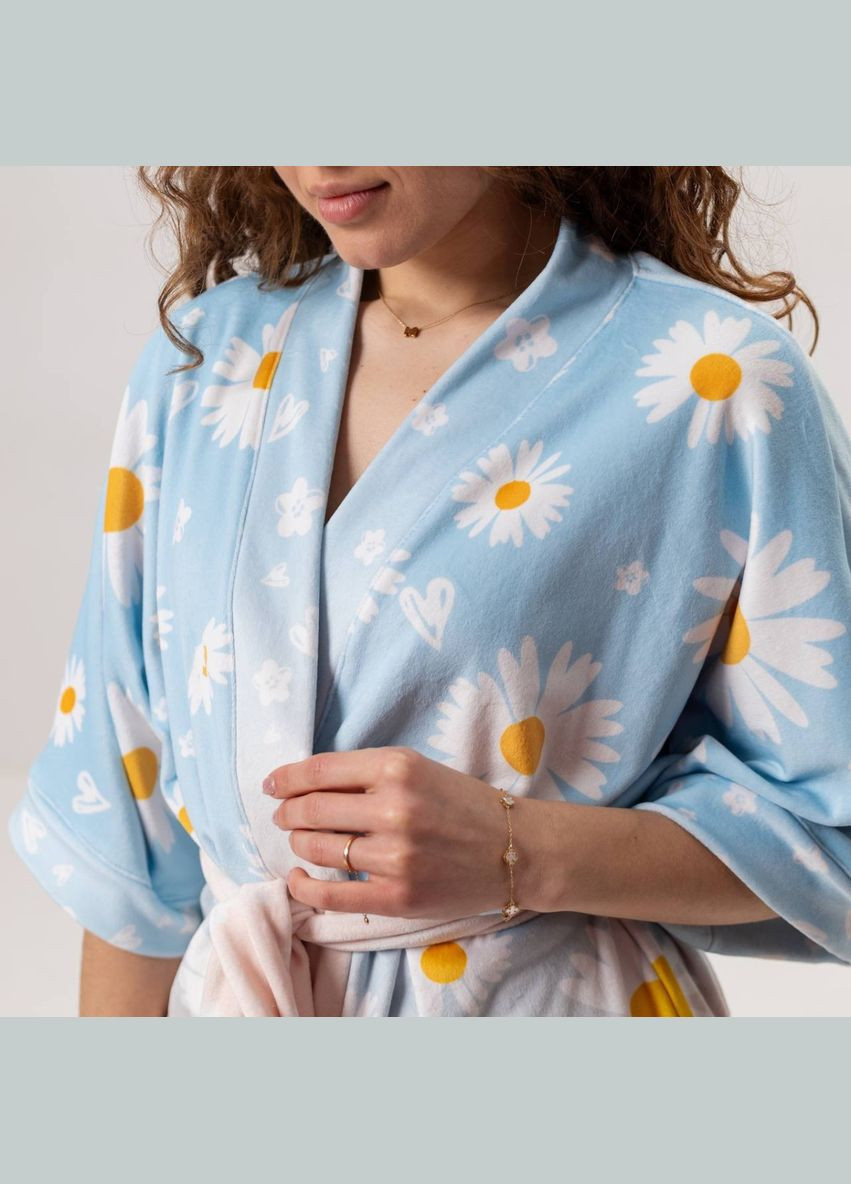 Халат жіночий з плюшевого велюру Ромашка 3435_S 16023 FlexDress (364493606)