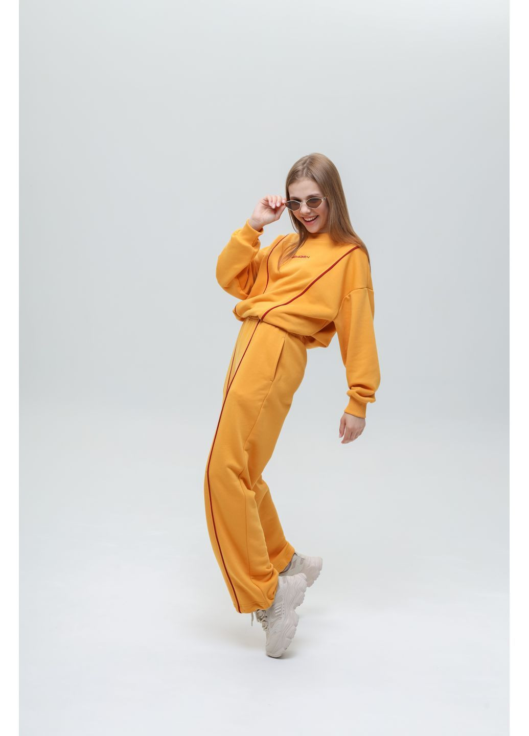 Штани з кантом НІКОЛЬ гірчиця зразок NEWGEN (370271650)