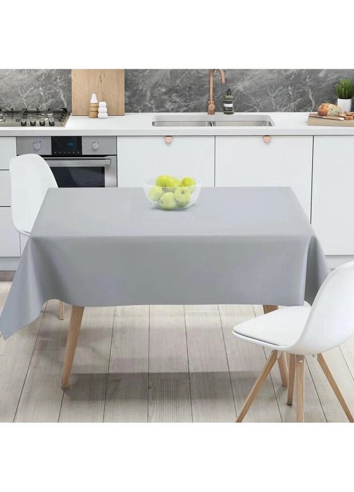 Скатерть водоотталкивающая Aquastop Light Gray С-04222-30302 150х150 см темно-серая ТЕП (319551763)