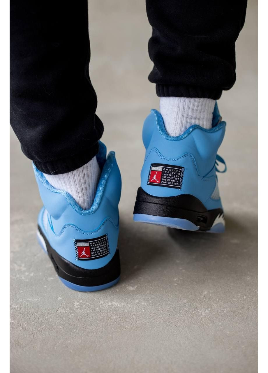 Чорні Осінні кросівки чоловічі nike air jordan retro 5 unc найк аір джордан No Brand