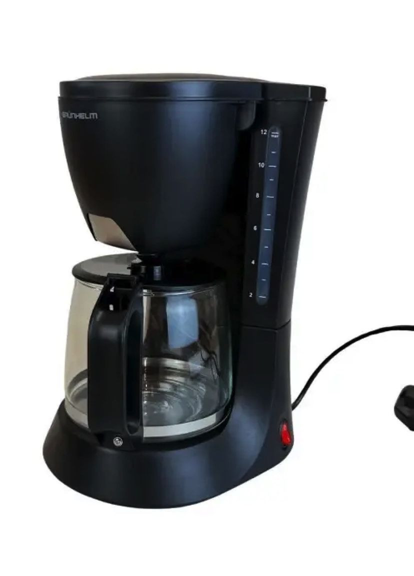 Кофеварка капельная с автоподогревом GDC12 со стеклянной колбой 1200 мл 700Вт Черный Grunhelm (351361295)