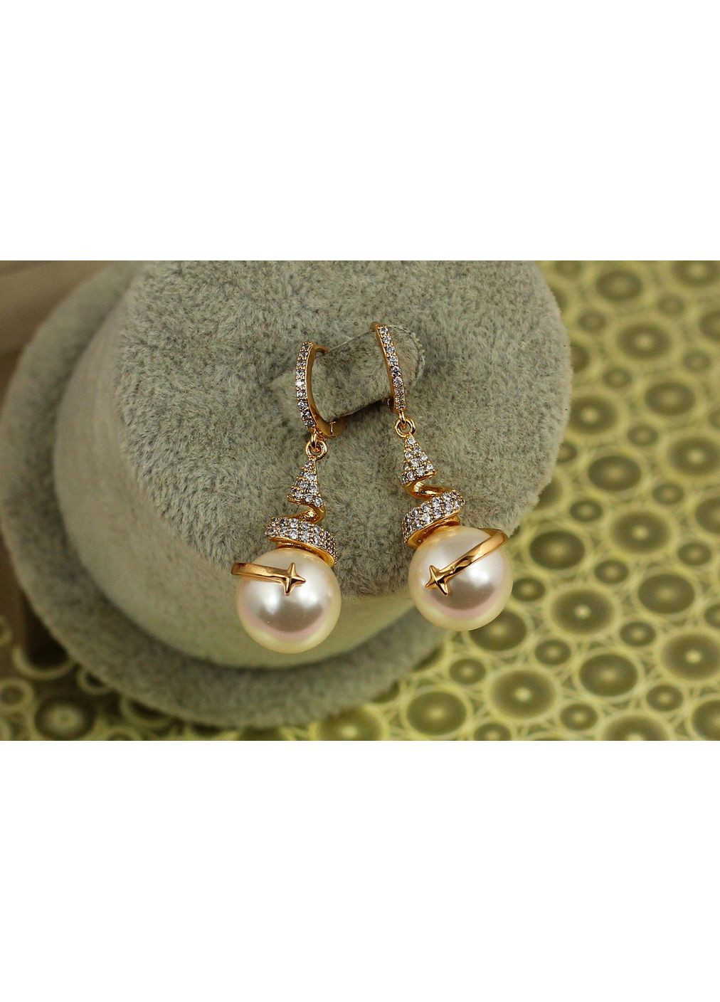 Серьги подвески Звездочет с жемчугом 3,7 см золотистые love-shopping Xuping Jewelry (354659374)