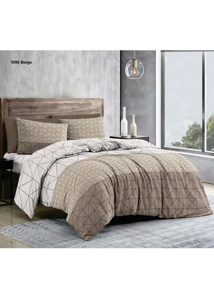 Постельное белье хлопковое Олимп Евро Простынь на резинке 160x200х20 Бязь Бежевое 70 х 70 No Brand (322706657)