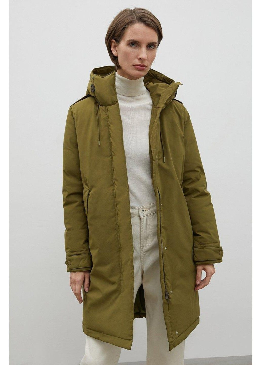 Оливковый (хаки) зимний Пуховик Finn Flare