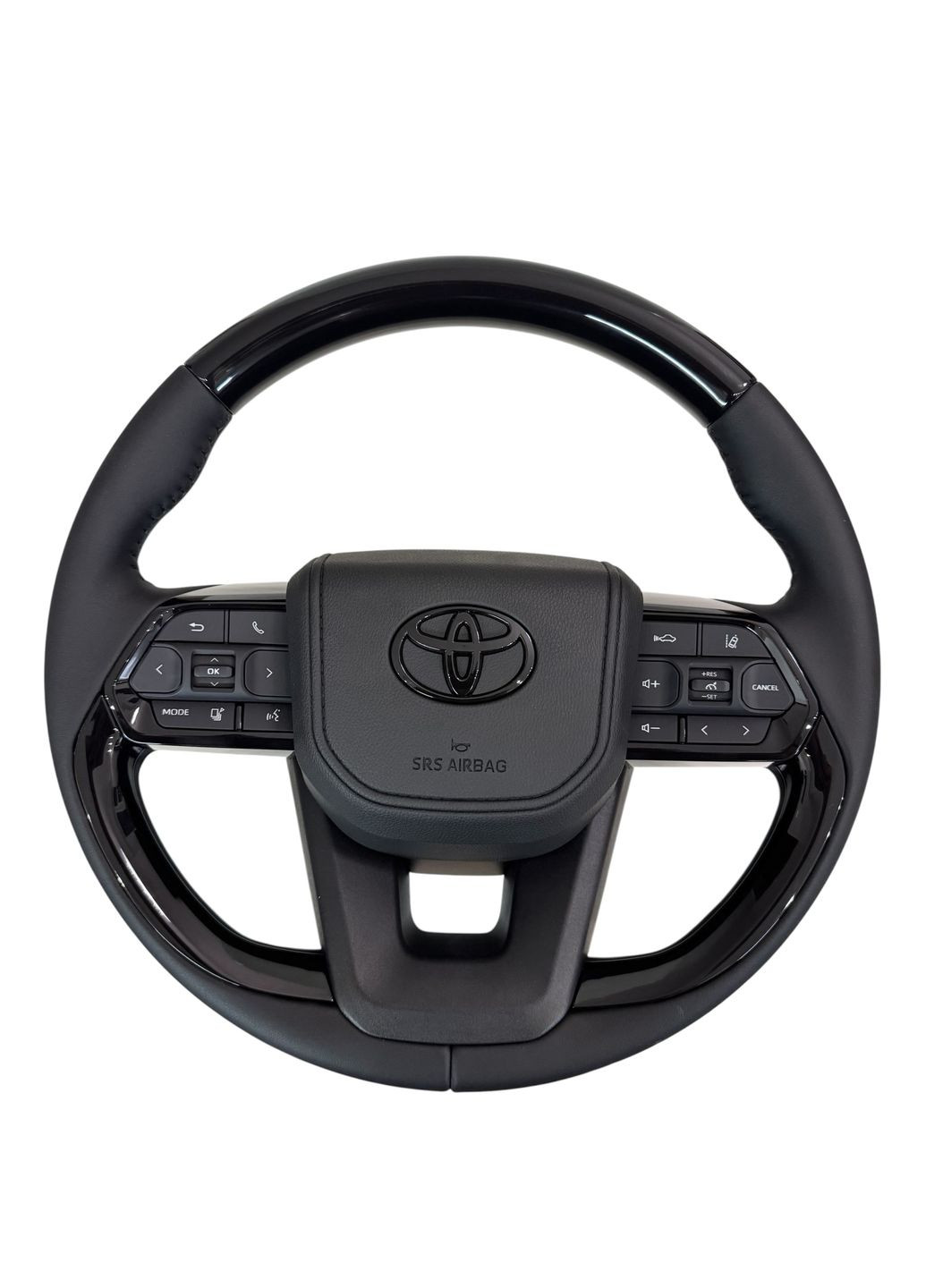 Руль для Land Cruiser 100, Prado 120. Рояльный лак. В стиле LC300. Логотип – черный глянец. Toyota (346055197)