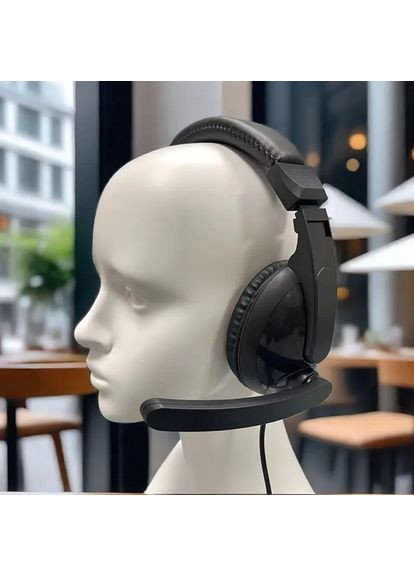 Накладні дротові навушники з мікрофоном A65A63 чорні No Brand (311584854)