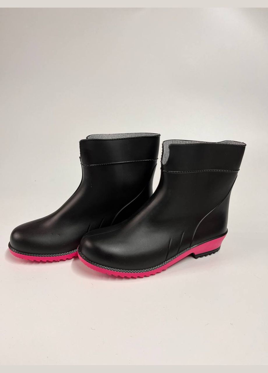 Черные осенние полусапожки из пвх Litma