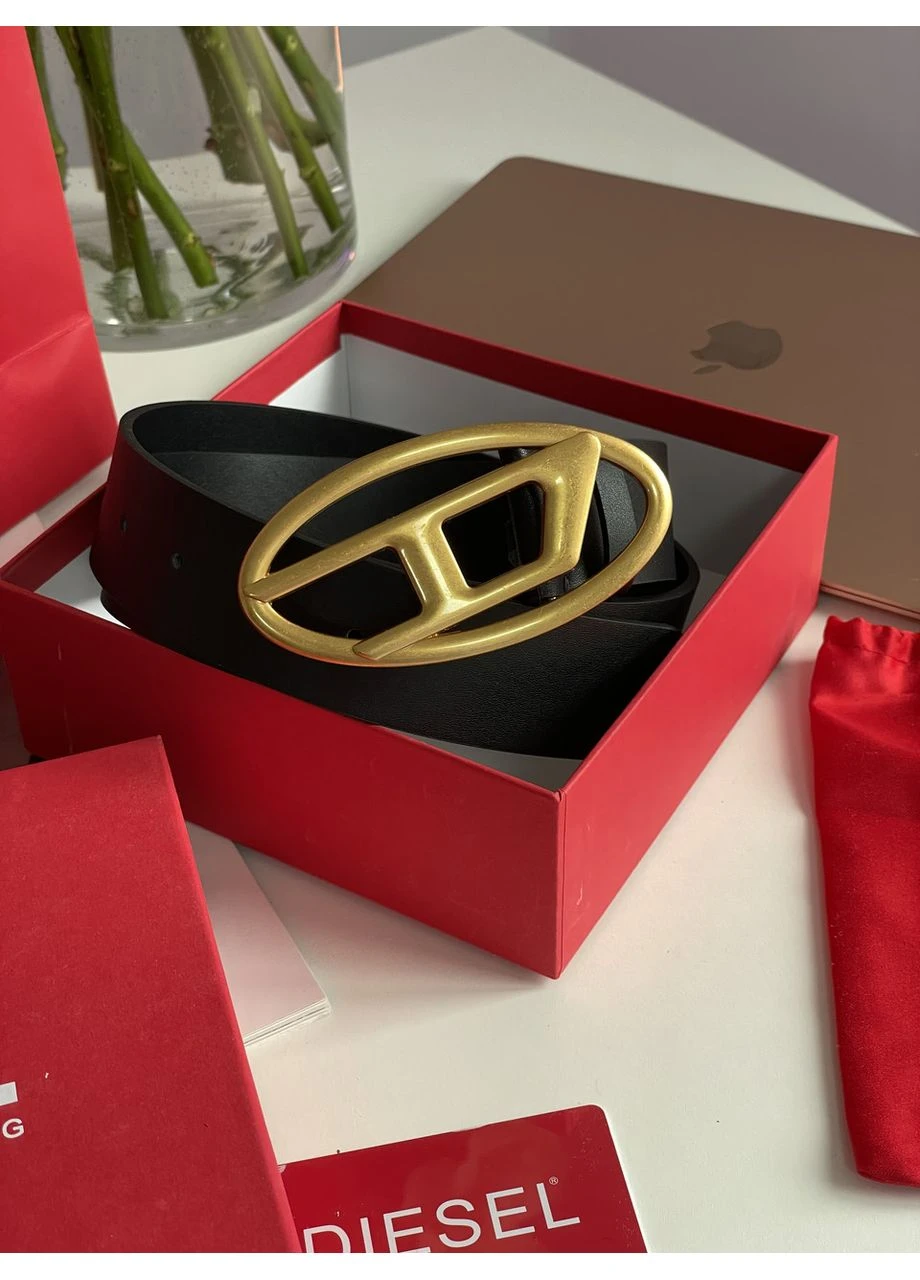 Ремінь Slim Glittery Belt With Oval D Buckle Gold No Brand (362488765)