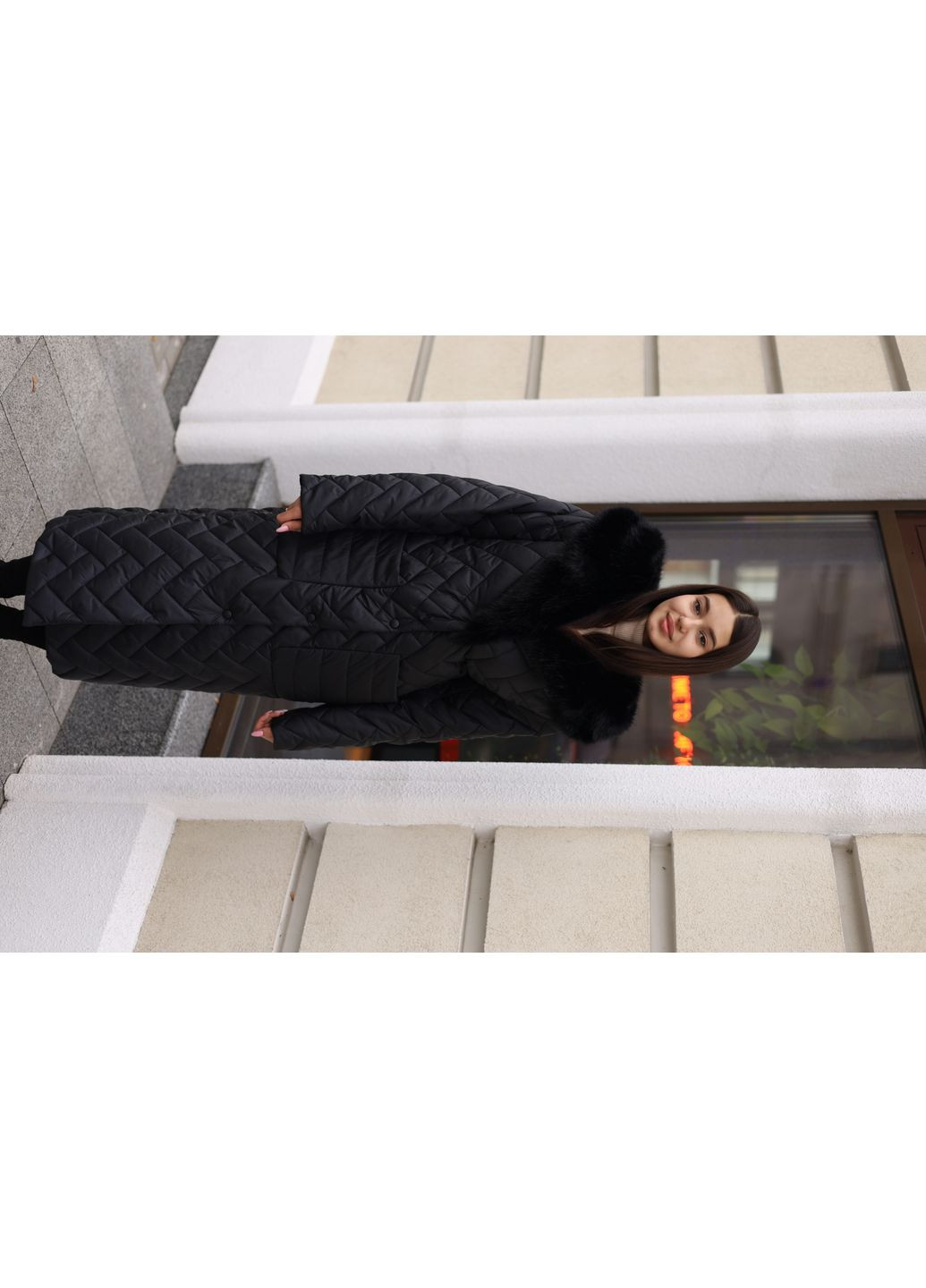 Черное зимнее Пальто MN