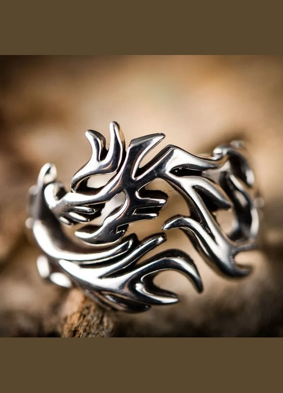 Модное мужское кольцо в виде дракона перстень дракон серебристый винтажный Дракон Ветра р. 18 Fashion Jewelry (285110637)