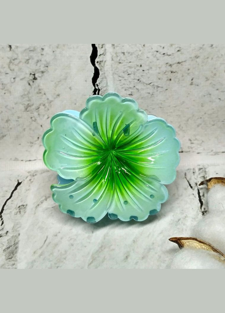 Краб для волосся Квітка глянець заколка затискач 8 см Блакитний No Brand (337176916)