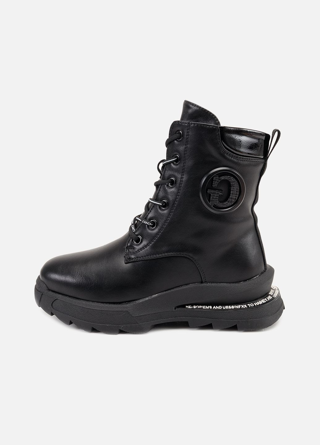 Черные зимние ботинки для девочки цвет черный цб-00264326 Kimboo