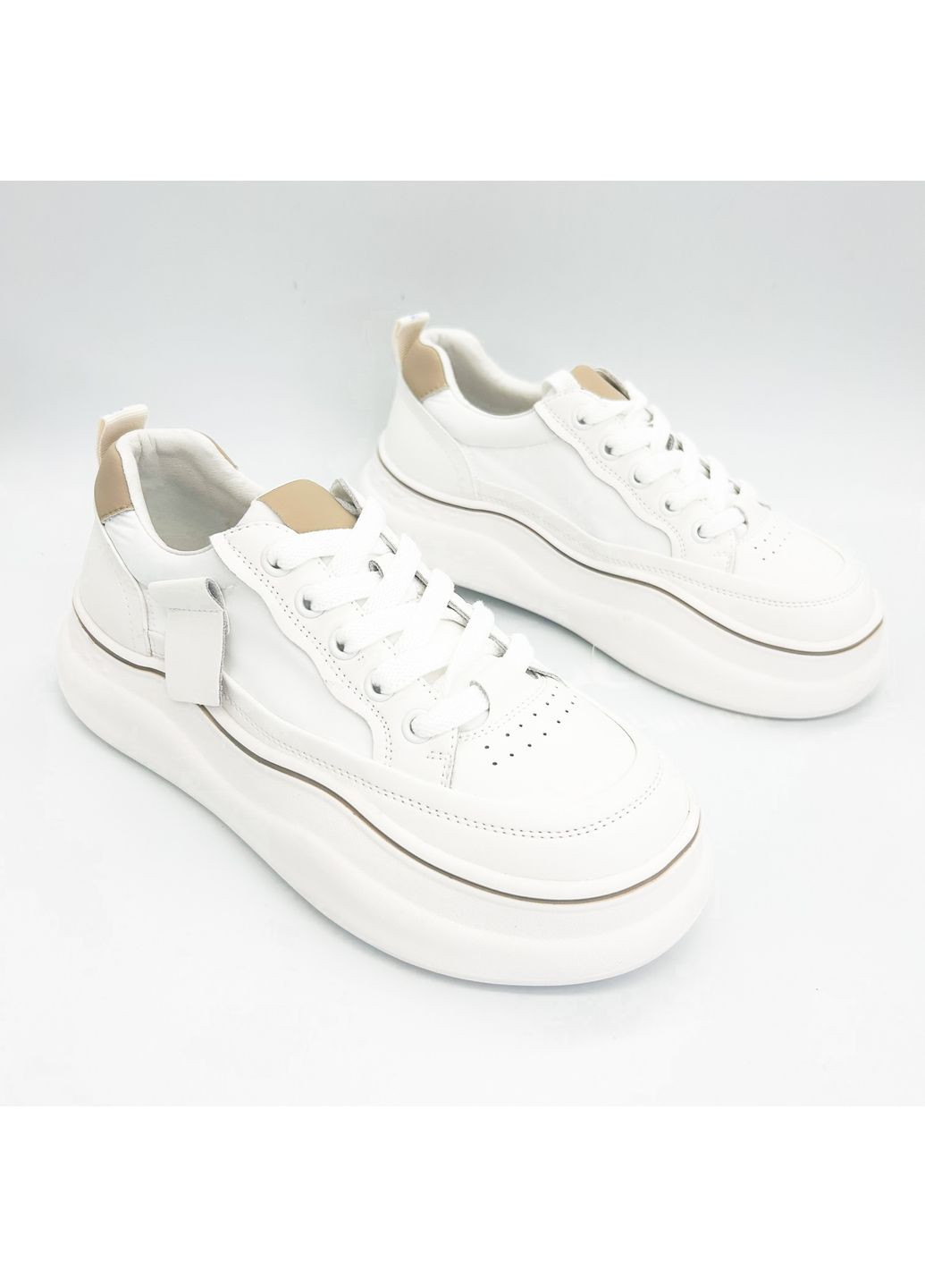 Белые кеды (р) кожа/текстиль 0-1-1-am-13615-1-16 Baderus