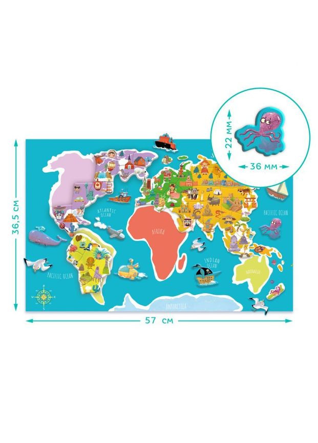 Магниты "Карта мира" 118 элементов 200201 (4820198243548) Dodo (292709112)