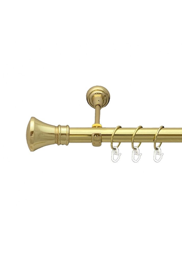 Карниз Люксор металлический однорядный открытый гладкая труба Золото 25 мм 160 см (00-00012686) ORVIT (300283516)