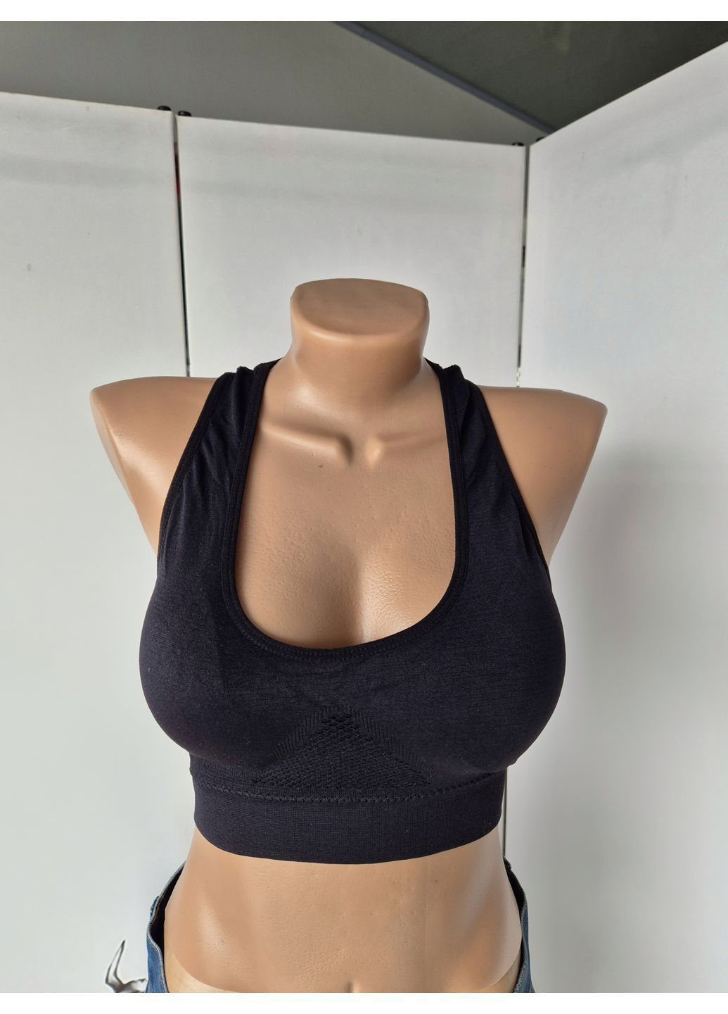 Топ жіночий боксерка з сіткою з поролоновими вставками No Brand (366074729)