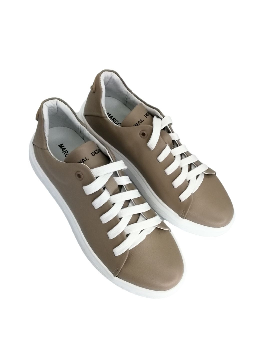 Бежевые кеды (р) кожа 0-1-1-2133-p Marcco