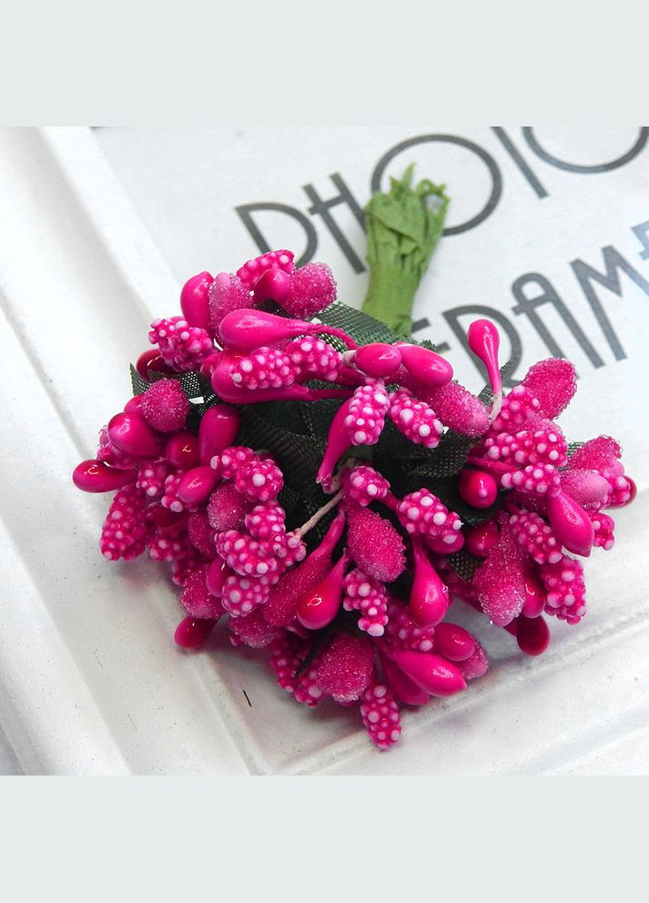 Штучні тичинки Мікс фактур, букетик, малинові, 12 шт No Brand (340484764)