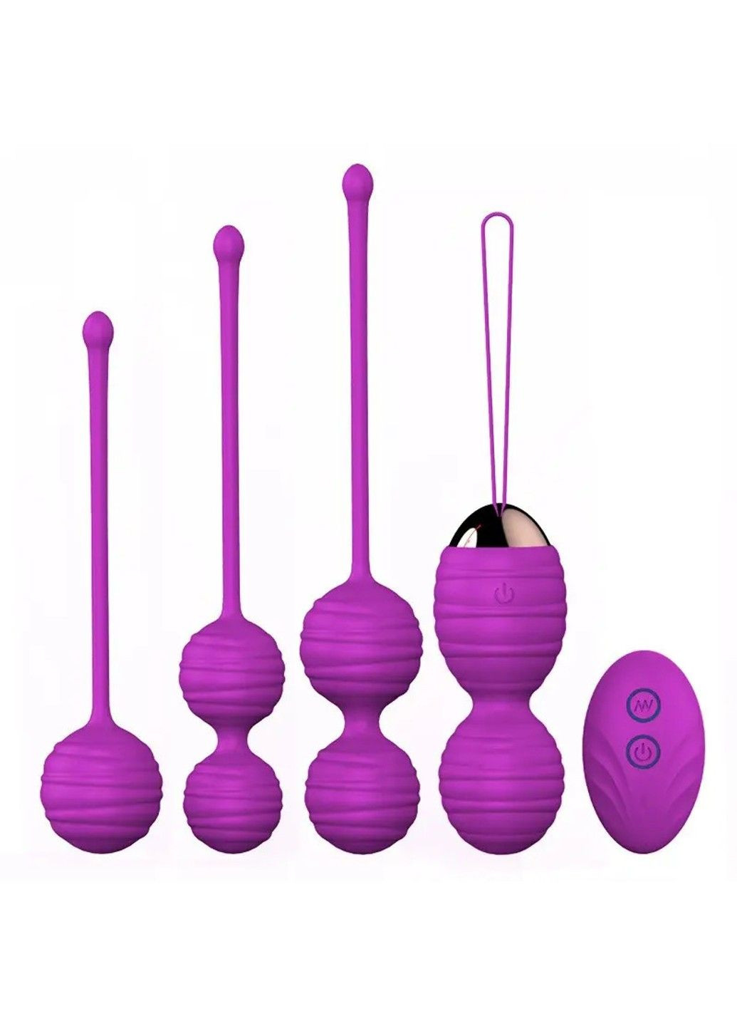 Вагінальні кулі (тренажер Кегеля) MELO фіолетового кольору з вібрацією та пультом ДУ YUNMAN (305074866)