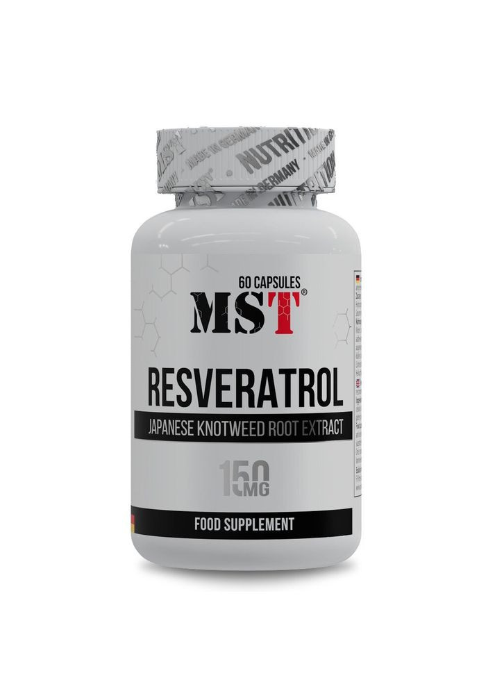 Ресвератрол Resveratrol, 60 капсул для поддержки сердечно-сосудистой системы MST (324421069)