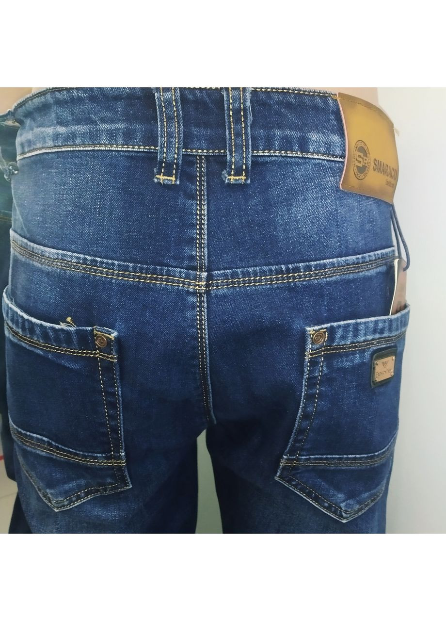 Джинси чоловічі звужені манжет стрейч косі кишені 33 сині No Brand (363054020)