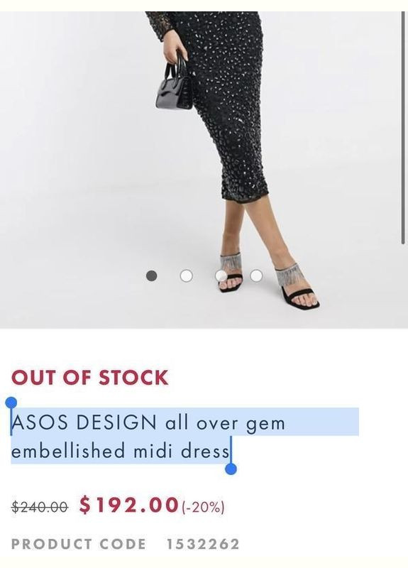 Чорна сукня міді із каміння вечірні Asos