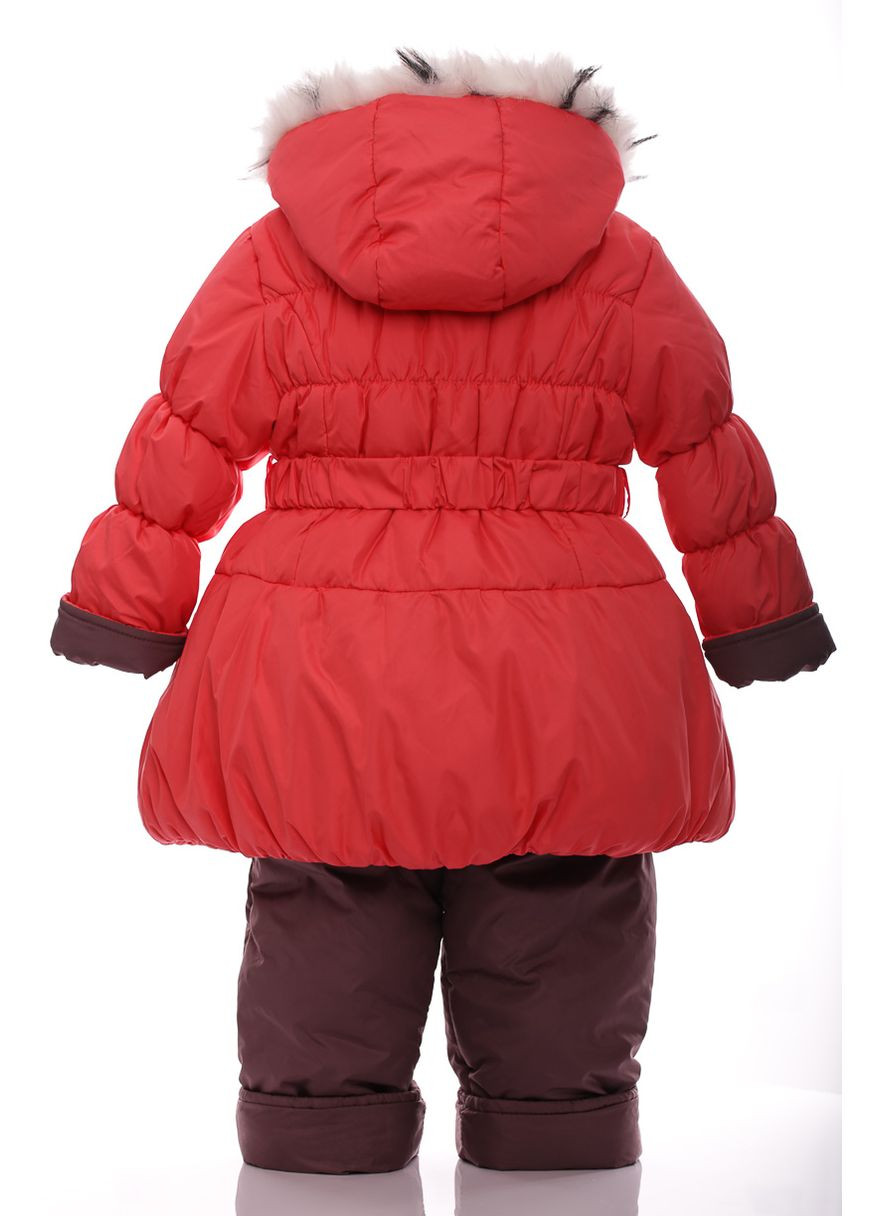 Червоний зимній комбінезон на синтепоні для дівчинки дзвоник кораловий 116 см (28119) BABYKROHA