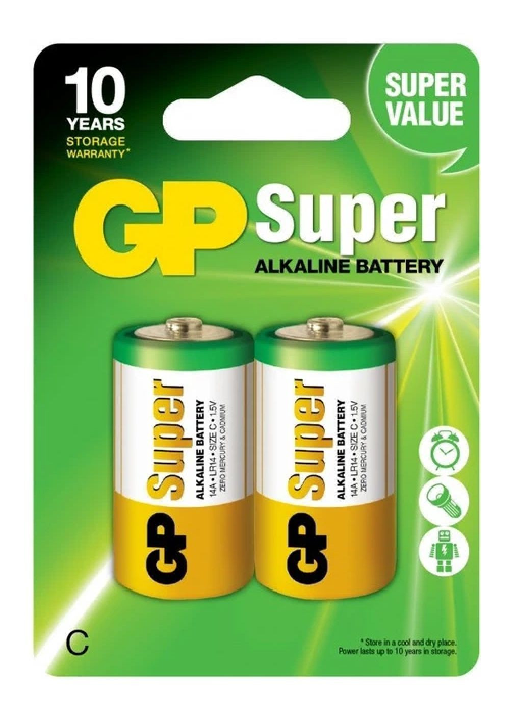 Bat Super бл.2 шт LR14 14A (20/160) GP (369764667)