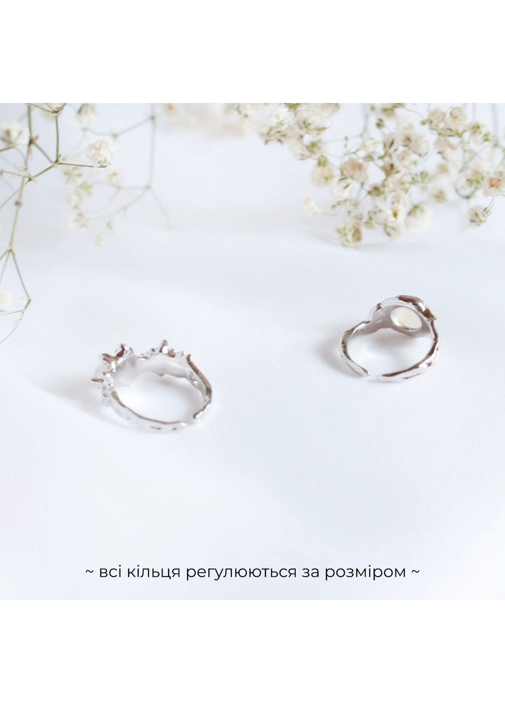 Комплект из трех колечек в эльфийском фэнтези стиле с пастельными камнями серебристые кольца fairycore сказочные кокетт лолита No Brand (360544776)